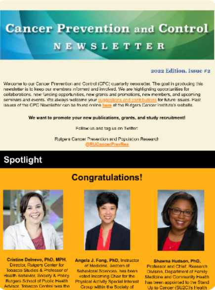 Cancer Prevention and Control Program Newsletters