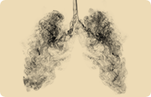 illustration of human lungs made of smoke